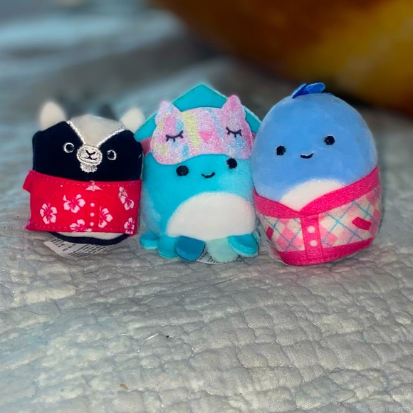 Set of 6 dressed mini squishmallows. 🐐🦊🦇🦑🐙🦕 - Picture 2 of 2